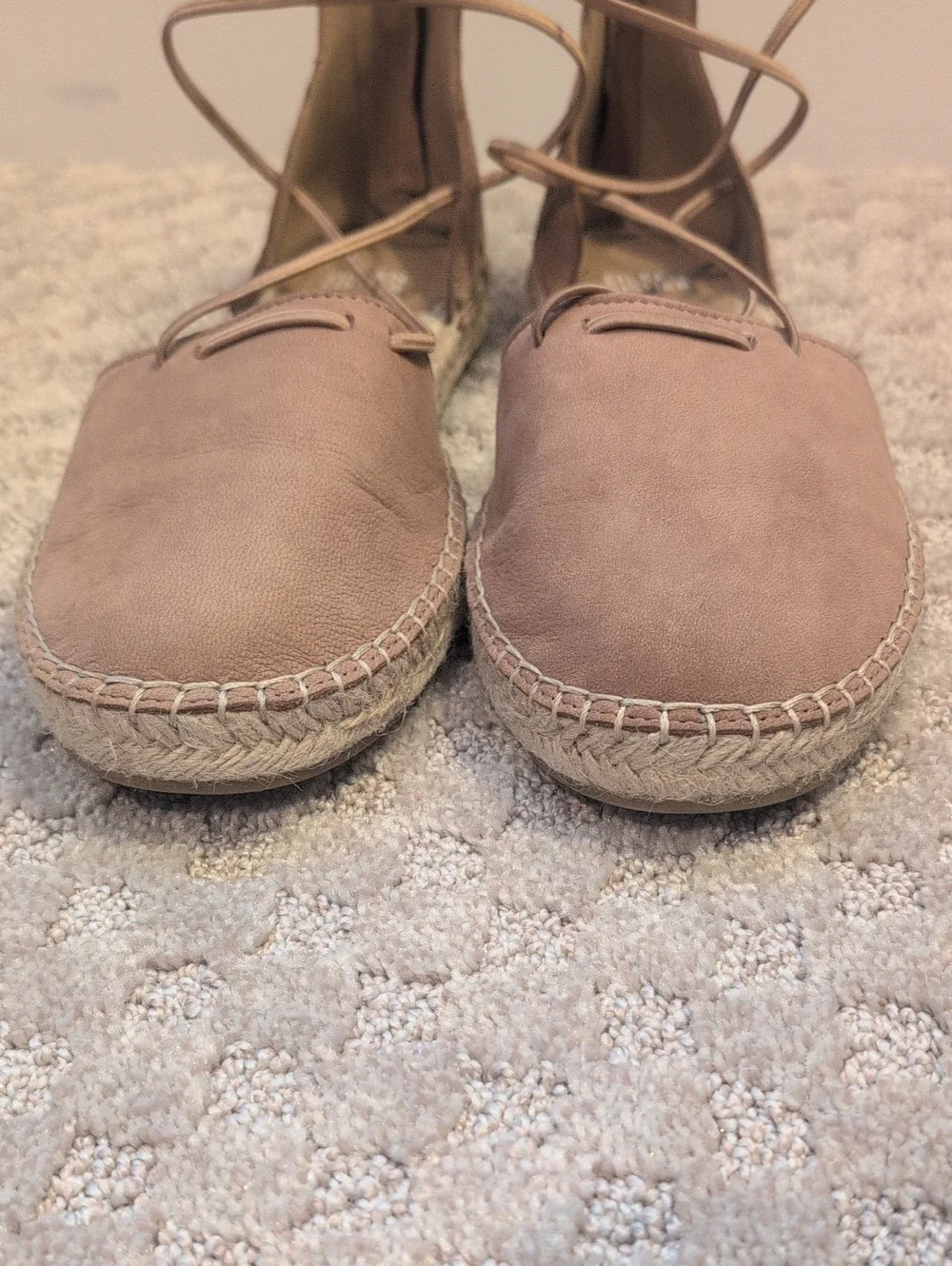 Eileen Fisher Leather Lace Up Espadrilles Flats